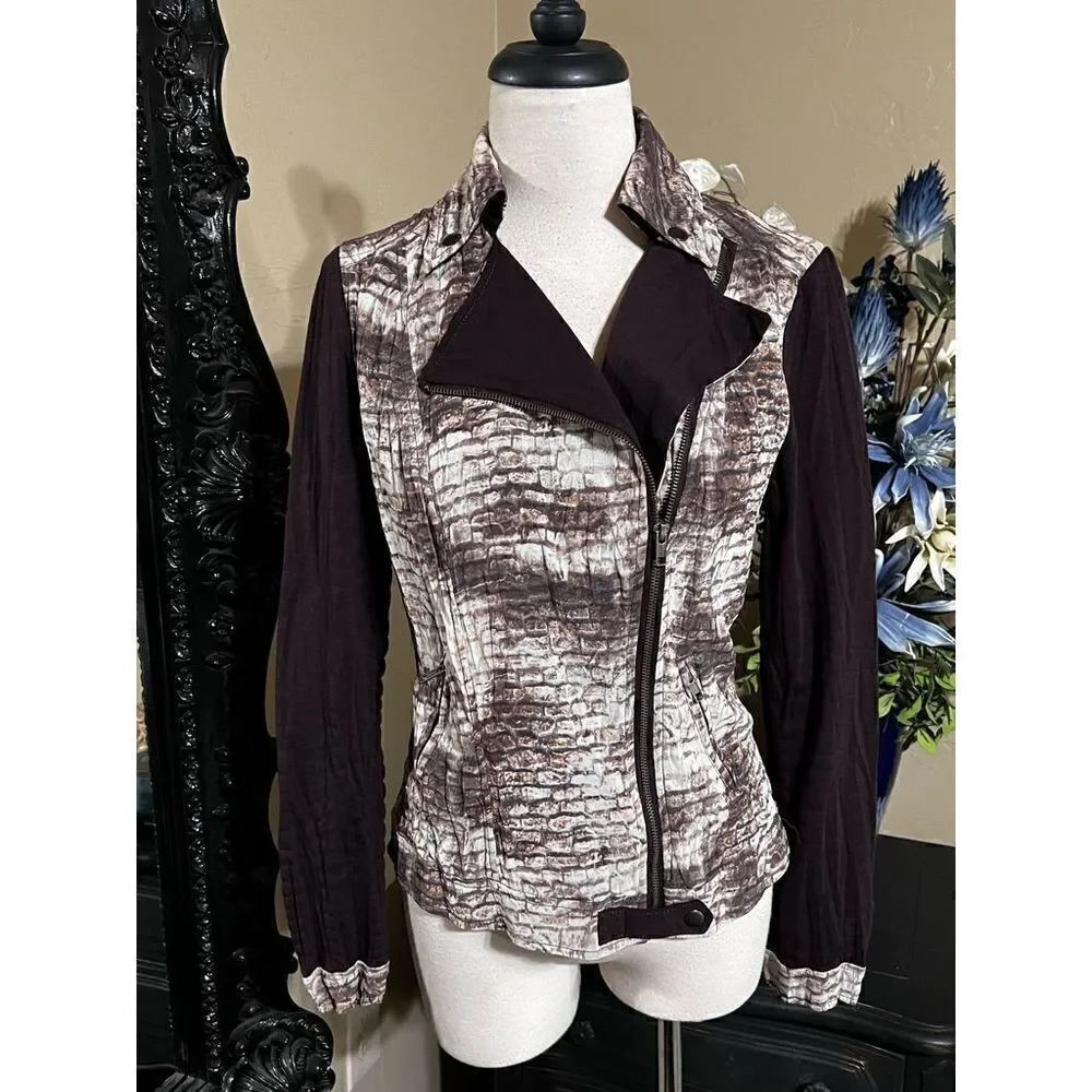 Alberto Makali Snakeskin Print Jacket, Blouse Size Small